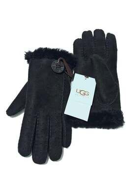 UGG Australia Bailey Button Sheepskin Size S Gloves Black